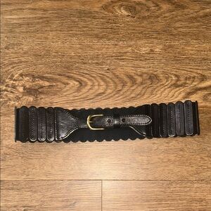 Anthropologie Black Belt with Gold Buckle